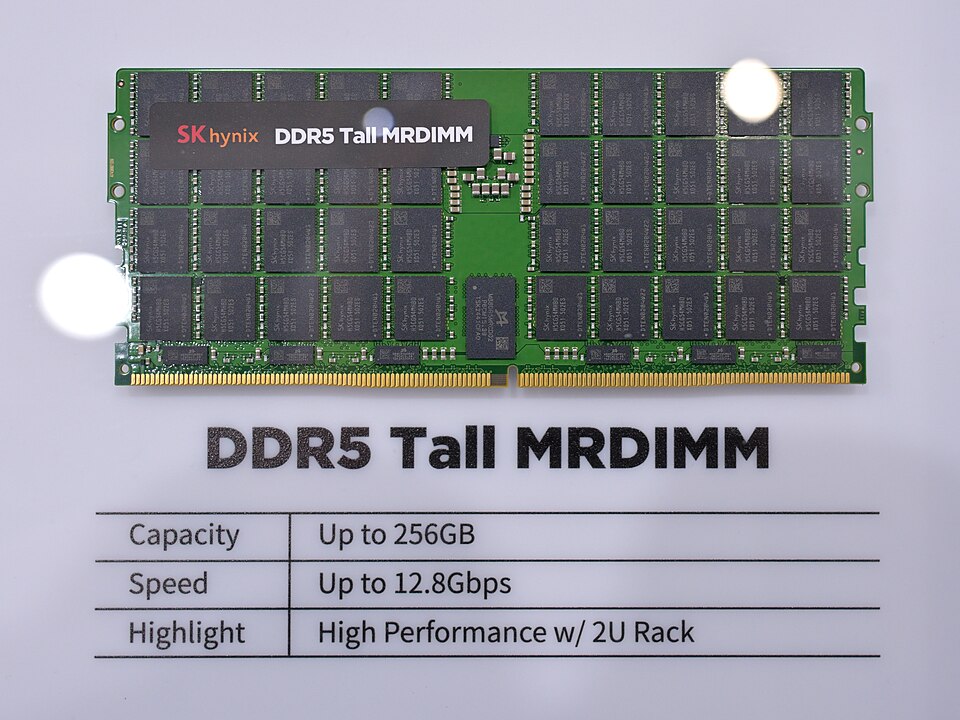 SK하이닉스의 DDR5 Tall MRDIMM 모듈과 제품 사양 정보